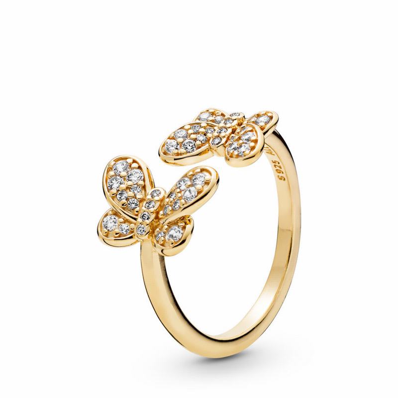Pandora Shine™ Dazzling Butterflies Stackable Ring Gold Egypt TY3296785